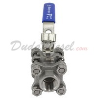 WOG1000 SUS304 3-Piece Ball Valve 1/2" NPT Front View