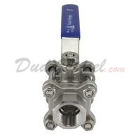 WOG1000 SUS304 3-Piece Ball Valve 3/4" NPT Front View