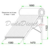  liter passive solar heater dimensions