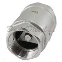 WOG1000 SUS304 Vertical Check Valve 1-1/2" NPT Front View